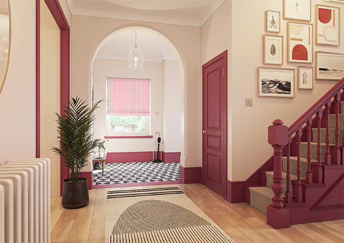Lace Stripes, Lipstick Pink - Motorised Roman Blind - Image 6